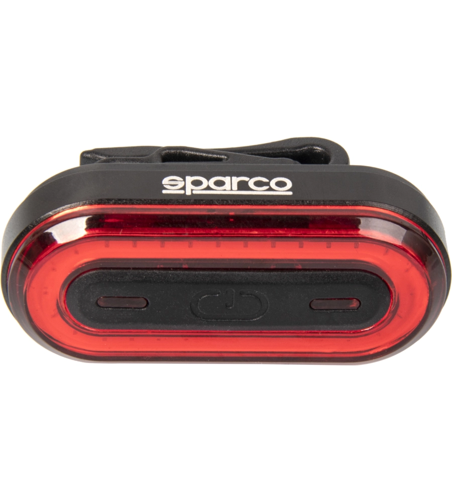 FANALINO POSTERIORE PER BICICLETTA SPARCO IN ALLUMINIO E SILICONE, 3 MODALITA' DI ILLUMINAZIONE